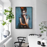 Girl in Blue with Chin on Hand - Image 7
