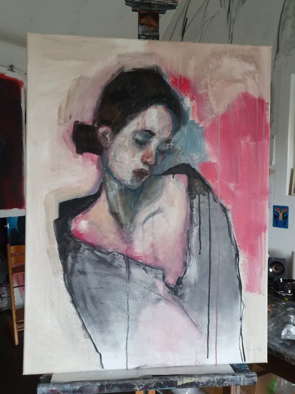 Woman in Bluepink Background - Image 3