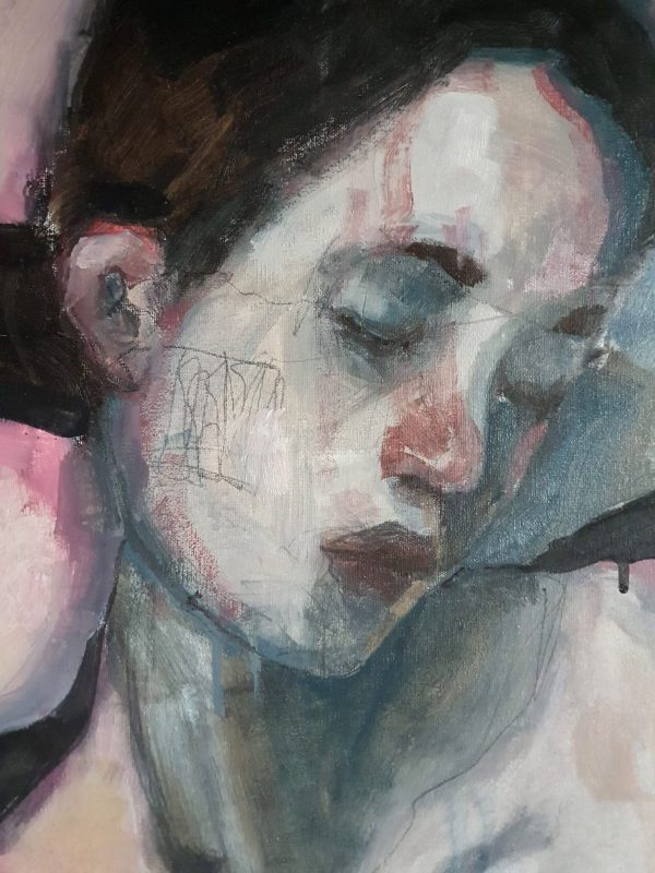 Woman in Bluepink Background - Image 2
