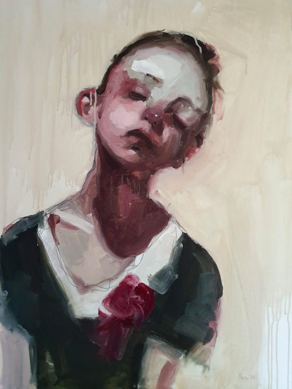 Girl with Bordeaux Flower