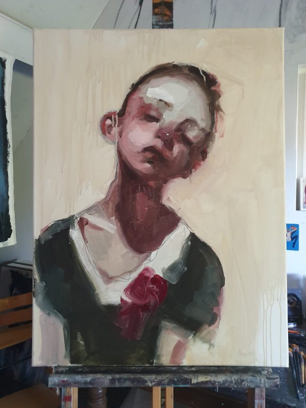 Girl with Bordeaux Flower - Image 2
